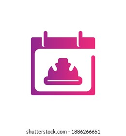 Labor day gradient Icon. calendar and date vector illustration on white background