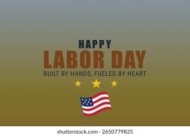 Labor Day Graphic with Bold Red Text and American Flag