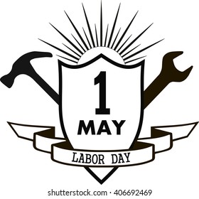 labor day graphic design , shield with the text Labor Day, vector illustration