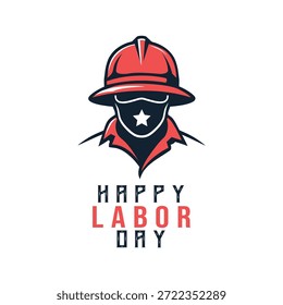 Gráfico del Día del Trabajo con trabajador y tipografía atrevida  
