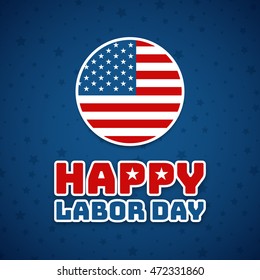 Labor day graphics, USA flag, Holiday in United States celebrated on first monday in September, vector illustration