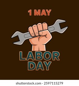 Labor Day greeting card with geometric typography design