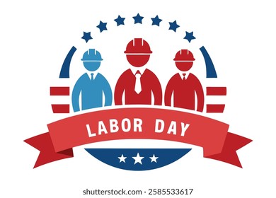 labor day greeting card vector art illustration