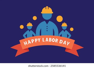 labor day greeting card vector art illustration