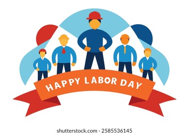 labor day greeting card vector art illustration