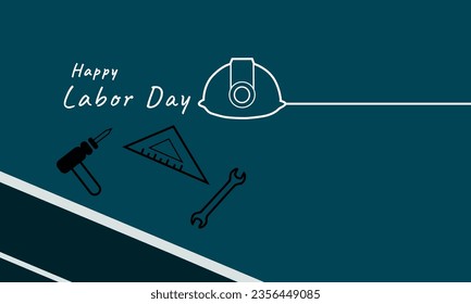 Labor day greeting celebration template design. Labor day background with tools shape. USA holiday vector illustration 