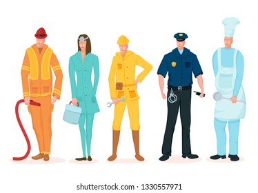 Labor Day. A group of people of different professions