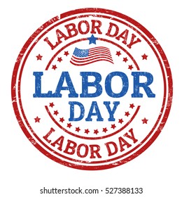 Labor day grunge rubber stamp on white background, vector illustration