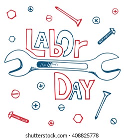 Labor Day hand drawn illustration design graphic