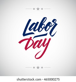 Labor day handwritten inscription. Hand Drawn element for your design. Vector illustration.