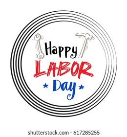 Labor day handwritten inscription. Hand Drawn element for your design. 