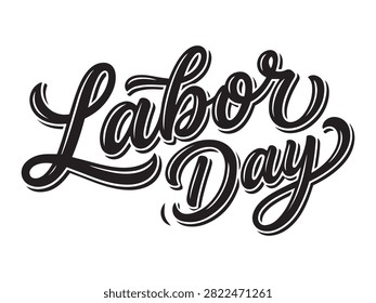 Labor day handwritten script text celebration holiday greeting professional occasion festive event national observance