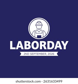 Labor Day with hard hat and red background