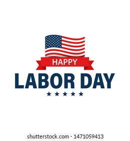 Labor day holiday banner. Happy labor day greeting card. USA flag. United States of America. Work, job. Vector illustration.