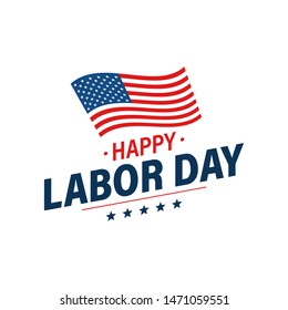 Labor day holiday banner. Happy labor day greeting card. USA flag. United States of America. Work, job. Vector illustration.