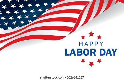 Labor day holiday banner. Happy labor day greeting card. USA flag. United States of America. Work, job. Vector illustration