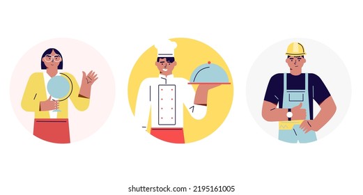 Labor Day holiday horizontal vector with large group of diverse workers of various professions and specialists. Modern flat vector cartoon illustration concept for banner, poster, layout.