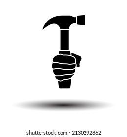 Labor Day Icon. Black on White Background With Shadow. Vector Illustration.