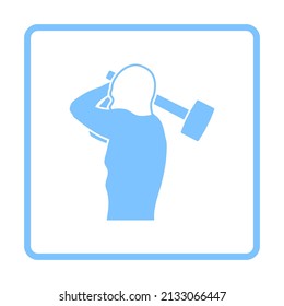 Icono del Día del Trabajo. Diseño de marco azul. Ilustración vectorial.