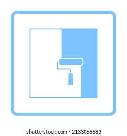 Labor Day Icon. Blue Frame Design. Vector Illustration.