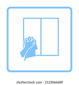 Labor Day Icon. Blue Frame Design. Vector Illustration.