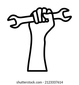 Labor Day Icon. Bold outline design with editable stroke width. Vector Illustration.