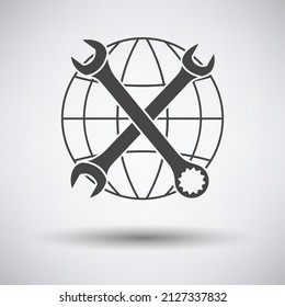 Labor Day Icon. Dark Gray on Gray Background With Round Shadow. Vector Illustration.