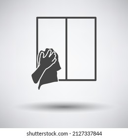 Labor Day Icon. Dark Gray on Gray Background With Round Shadow. Vector Illustration.