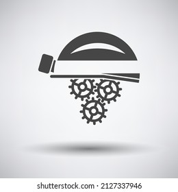 Labor Day Icon. Dark Gray on Gray Background With Round Shadow. Vector Illustration.