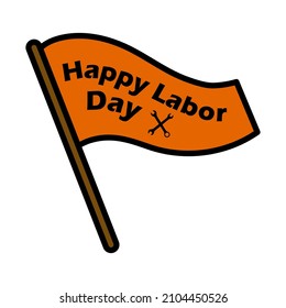 Labor Day Icon. Editable Bold Outline With Color Fill Design. Vector Illustration.