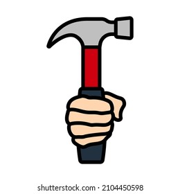 Labor Day Icon. Editable Bold Outline With Color Fill Design. Vector Illustration.