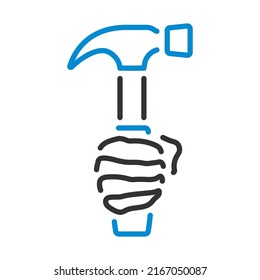 Icono del Día del Trabajo. Contorno de negrita editable con diseño de relleno de color. Ilustración vectorial.