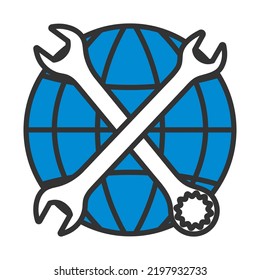Labor Day Icon. Editable Bold Outline With Color Fill Design. Vector Illustration.