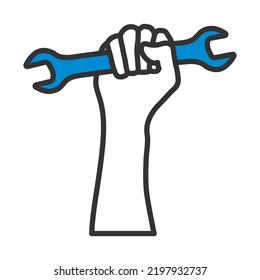 Labor Day Icon. Editable Bold Outline With Color Fill Design. Vector Illustration.