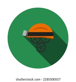 Labor Day Icon. Flat Circle Stencil Design With Long Shadow. Vector Illustration.