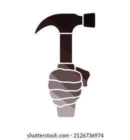 Labor Day Icon. Flat Color Ladder Design. Vector Illustration.