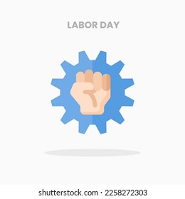 Labor Day icon flat. Vector illustration on white background. Can used for web, app, digital product, presentation, UI and many more.