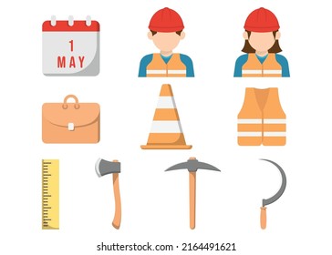 plantilla de diseño de conjunto de iconos de día laboral ilustración vectorial