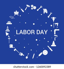 Labor day Icon Set. Infographic Vector Template