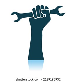 Icono del Día del Trabajo. Diseño de reflexión de sombra. Ilustración vectorial.