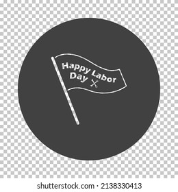 Labor Day Icon. Subtract Stencil Design on Tranparency Grid. Vector Illustration.