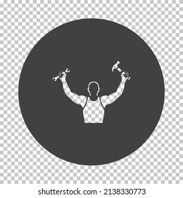 Icono del Día del Trabajo. Reducir el diseño del patrón en la cuadrícula de transparencia. Ilustración vectorial.