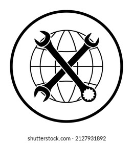 Labor Day Icon. Thin Circle Stencil Design. Vector Illustration.