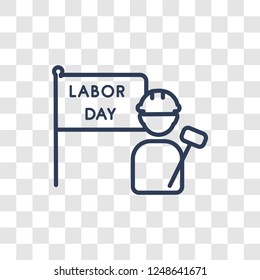 Labor Day icon. Trendy linear Labor Day logo concept on transparent background from United States of America collection