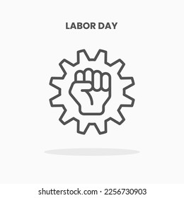 Labor Day icon vector illustration line style. Great design for web, app and more. Editable Stroke and pixel perfect.