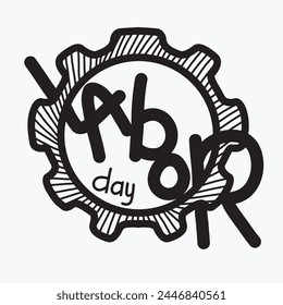 Labor Day icon vector illustration line style. Happy Labor Day greeting card or invitation card.