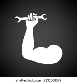 Labor Day Icon. White on Black Background. Vector Illustration.
