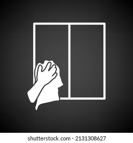 Labor Day Icon. White on Black Background. Vector Illustration.