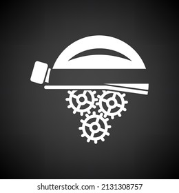 Labor Day Icon. White on Black Background. Vector Illustration.
