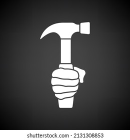 Labor Day Icon. White on Black Background. Vector Illustration.
